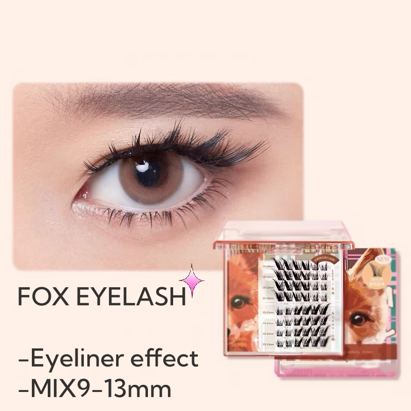 FOX Eyelash DIY Clusters Individual Lash Extensions Dramatic Eyeliner Effect