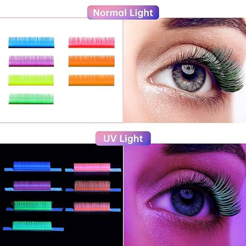 New Colorful Neon Volume Lash Extensions Glow in the Dark