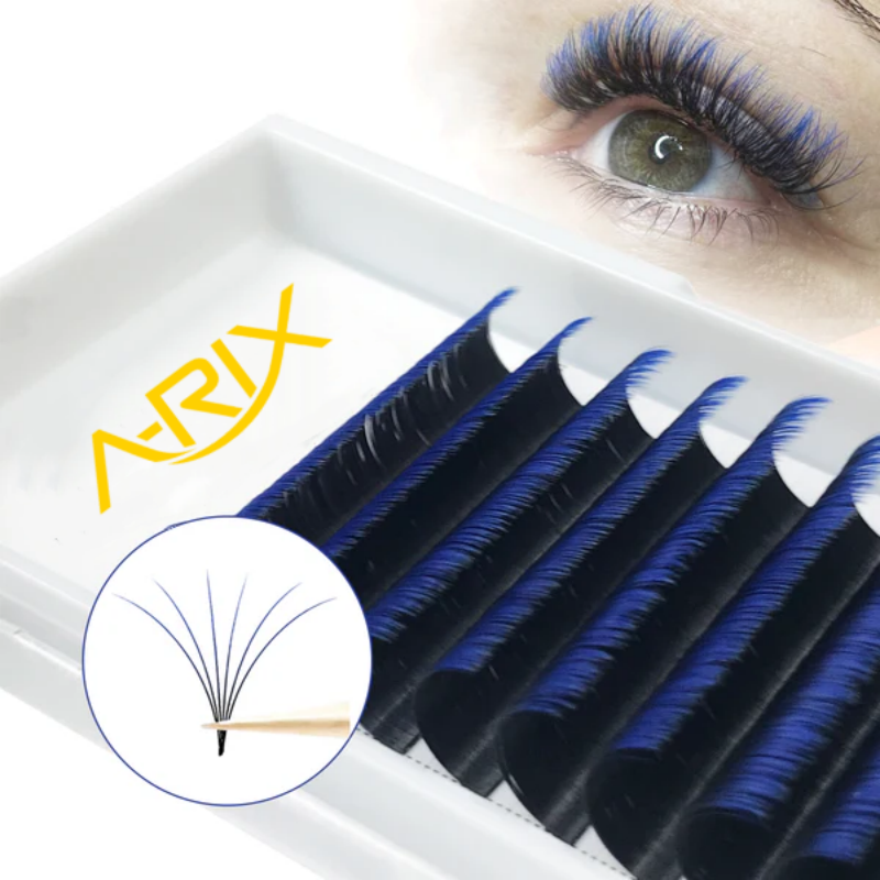 New Ombre Colored Lashes Esay Fan Volume Eyelash Extensions Pink Red Blue Violet Orange