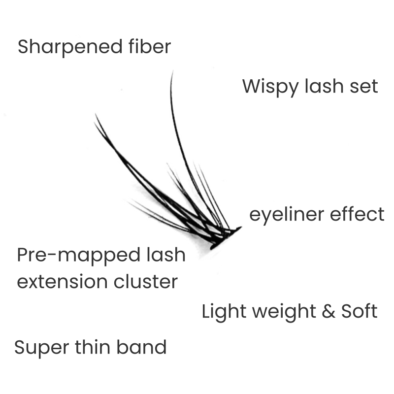 New Wispy Lash Extension Clusters Pre-mapped Set Finished in 30 Minutes